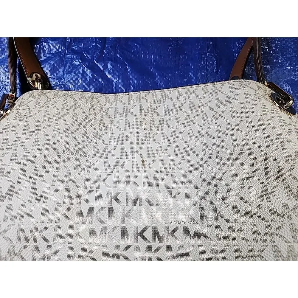 Michael Kors Canvas Handbag Tote Ivory 